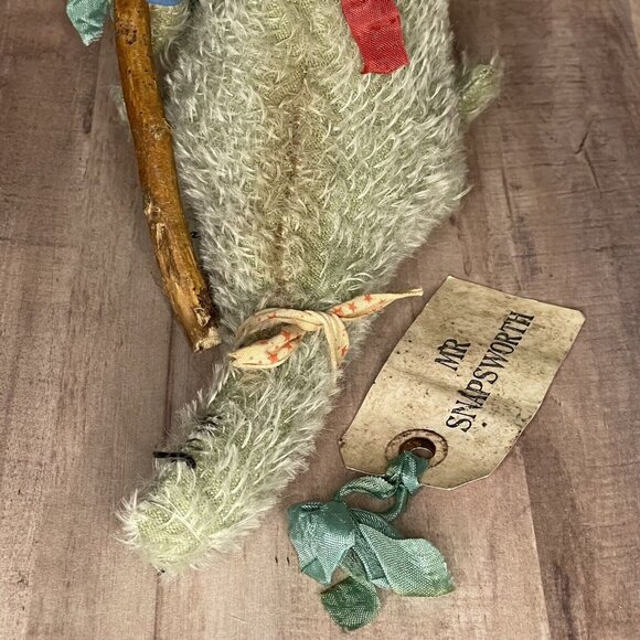 Vintage Antique Plush toy Dinosaur Gator Mr Snapsworth, OOAK toy handmade toy - Picture 7 of 16